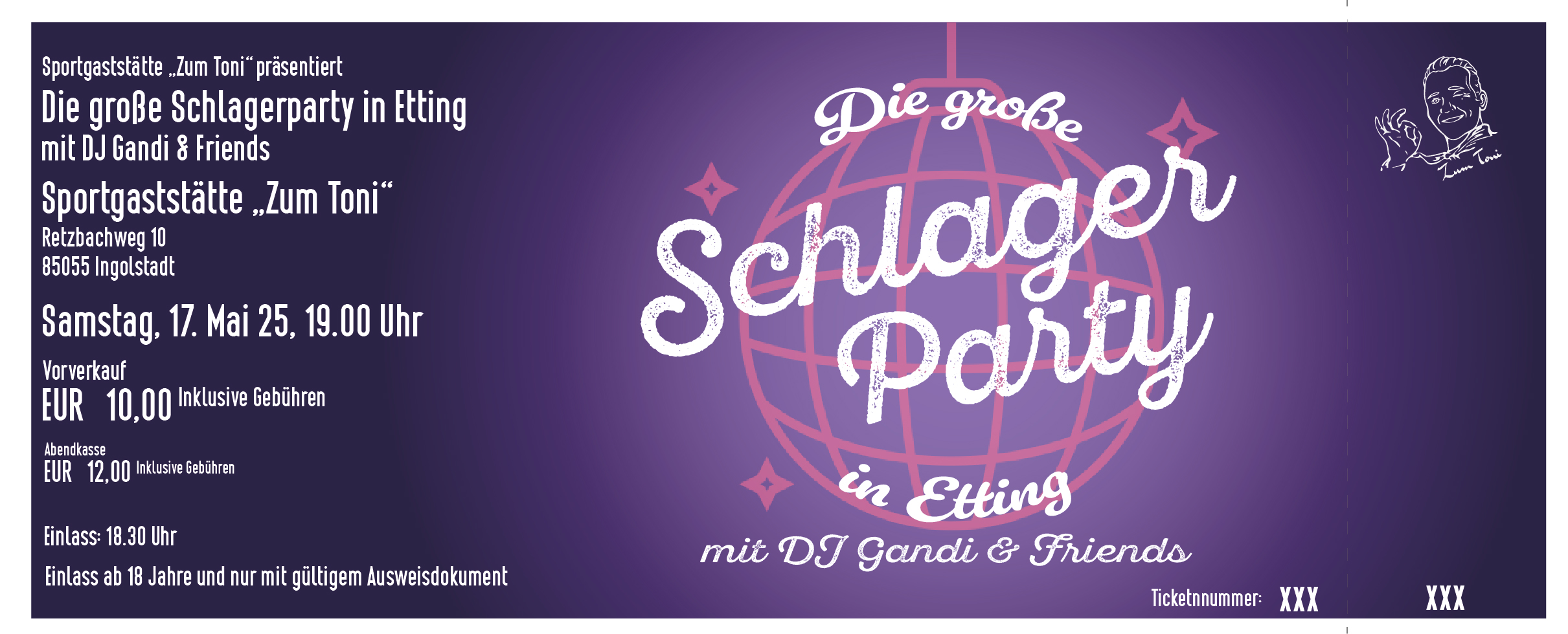 Eintrittskarten für die Schlagerparty
